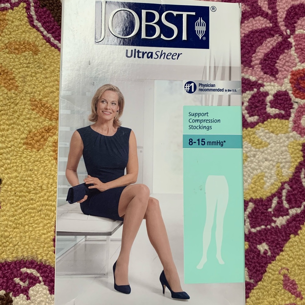 Silky Beige Size Small Compression Stockings - image 2